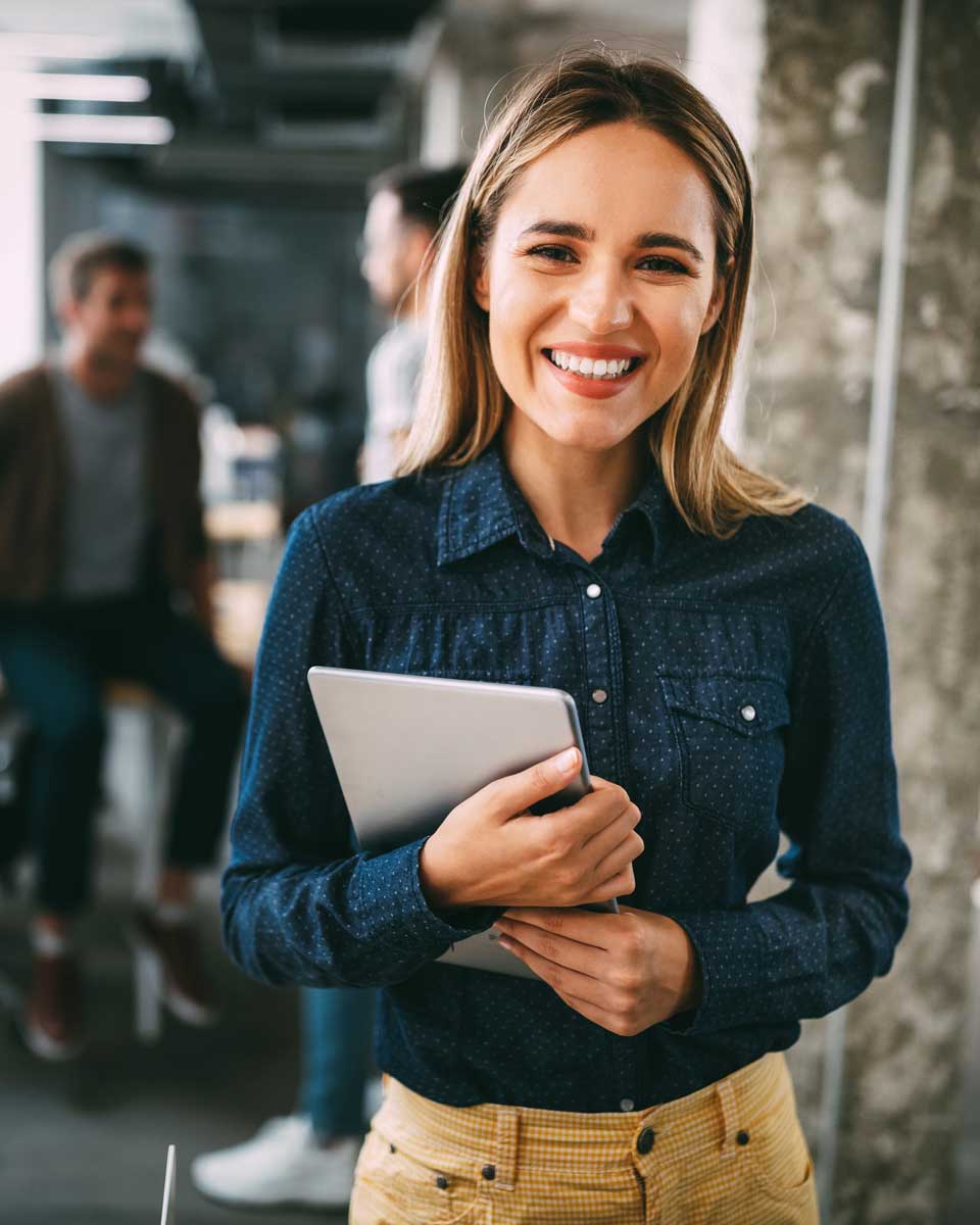 Woman At New Job Position