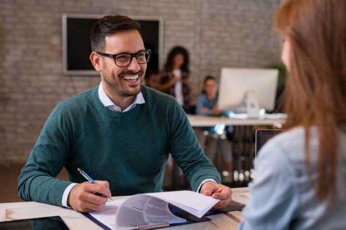 Contingency Recruiter Interviewing Candidate